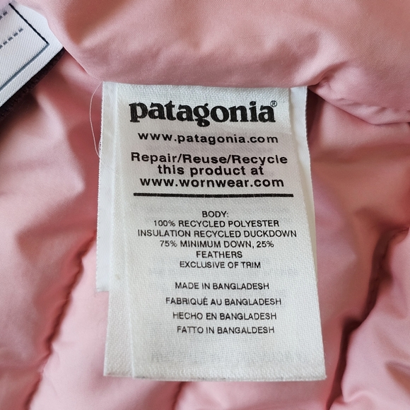 🌸 Patagonia Baby Down Sweater Vest Pink 12–18M Recycled Down Puffer - Picture 7 of 11